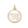 Brass & Natural White Shell Pendants KK-CBA56EF-16G-01-1