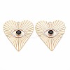 Brass Micro Pave Clear & Black Cubic Zirconia Pendants KK-S356-752-1