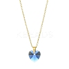 Heart Glass Pendant Necklaces NJEW-K117-01G-2