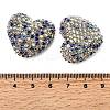 Sparkling Acrylic Heart Beads with Rhinestone Embellishment OACR-NH0001-02B-04-3