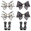 4Pcs 2 Style Heart Pattern Organza Bowknot Shoe Decorations DIY-FH0005-76-1