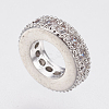 Brass Micro Pave Cubic Zirconia Rondelle European Beads LS-ZIRC-F083-094P-RS-2