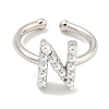 Rack Plating Brass Open Cuff Rings for Women RJEW-F162-01P-N-2