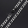 Men's 304 Stainless Steel Figaro Chain Necklaces NJEW-T012-02-51-S-1