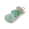 30Pcs 30 Styles 304 Mixed Gemstone Chip Beaded Connector Charms PALLOY-JF02873-01-5