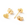 304 Stainless Steel Tiny Heart Stud Earrings with 316 Stainless Steel Pins for Women EJEW-J043-05G-2