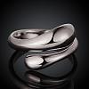 Real Platinum Plated Adjustable Brass Finger Rings for Women RJEW-BB07574-C-3