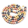 Opaque Crackle Glass Round Beads Strands GLAA-T031-01G-3