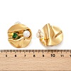 304 Stainless Steel Cubic Zirconia Stud Earrings EJEW-Z110-03G-03-5