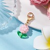Flower Glass Seed Beads Beaded Pendant Decorations HJEW-MZ00195-4