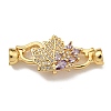 Brass Micro Pave Cubic Zirconia Fold Over Clasps KK-U037-28G-03-1