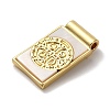 Rack Plating Religion Brass Pave Shell Rectangle Pendants KK-K345-14G-02-2
