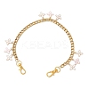 Alloy Enamel Flower Charm 304 Stainless Steel Cuban Link Chain Bag Decorative Chains FIND-JF00160-02-1