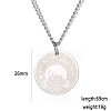304 Stainless Steel Female Flat Round Pendant Cartoon Couple Twisted Chain Necklaces QA8832-2-1