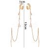 Brass Clear Cubic Zirconia Horse Eye Tassel Dangle Earrings FS-WGA0198-01-5