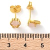 Brass Micro Pave Cubic Zirconia Stud Earrings For Women LS-EJEW-B111-01G-03-5