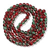 Two-Tone Crackle Baking Paint Transparent Glass Beads Strands X-CCG-T004-8mm-06-3