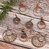 4 Pairs 4 Styles Alloy & Iron & Wood Dangle Earrings with Iron Pins EJEW-AN0004-58-7