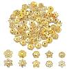 100Pcs 10 Styles Brass Bead Caps KK-CJ0002-08-3