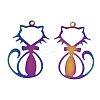Ion Plating(IP) 201 Stainless Steel Filigree Pendants STAS-S118-007-2