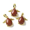 Natural Red Jasper Pendants KK-F888-01G-20-1
