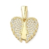 Brass Micro Pave Cubic Zirconia Open and Close Pendants KK-A282-05B-G-1