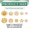 100Pcs 10 Styles Brass Bead Caps Sets KK-ME0001-92-2