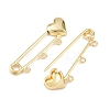 Heart Brass Brooch Findings LS-KK-Z132-01G-01-2