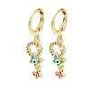 Real 18K Gold Plated Brass Dangle Leverback Earrings EJEW-A033-22G-01-1