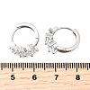 Brass Micro Pave Clear Cubic Zirconia Hoop Earrings EJEW-Z121-06P-5