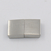 Matte 304 Stainless Steel Magnetic Clasps with Glue-in Ends STAS-K007-01-1