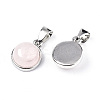 Natural Rose Quartz Pendants G-T131-19F-2