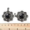 Natural Obsidian & Brass Pendants G-K338-09AS-10-3