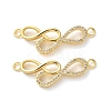 Rack Plating Brass Micro Pave Cubic Zirconia Infinity Connector Charms KK-C084-23C-G-1