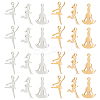 24Pcs 3 Style 201 Stainless Steel Laser Cut Pendants STAS-DC0001-66-1