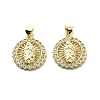 Brass Micro Pave Clear Cubic Zirconia Pendants KK-G446-06G-2