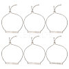 6Pcs Adjustable Stainless Steel Box Chain Slider Bracelets BJEW-CA0001-10-1