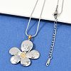 304 Stainless Steel Two Tone Pendant Necklaces for Women NJEW-S445-01E-GP-2