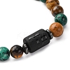 12 Constellations Natural Tiger Eye & Picture Jasper & Agate & Black Onyx Round Beaded Stretch Bracelets for Men Women WGB9E7C-12-3