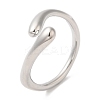 Brass Snake Open Cuff Rings for Women RJEW-G288-06P-1