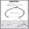 16Pcs 304 Stainless Steel Twisted Chains Bracelet Making AJEW-SC0002-50-2