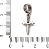 316 Surgical Stainless Steel & Rhinestone European Dangle Charms SA-CBA7555-17AS-02-3
