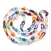 Electroplate Transparent Glass Beads Strands X-EGLA-CJC0002-02-3