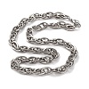 201 Stainless Steel Oval Rope Chain Necklace NJEW-F222-32P-1