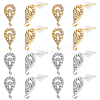 DICOSMETIC 8 Pairs 2 Colors Brass Micro Pave Clear Cubic Zirconia Stud Earring Findings KK-DC0001-32-1