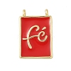 Brass Enamel Pendants KK-C110-15B-02G-1