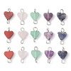 Natural Green Aventurine/Amethyst/Rose Quartz/Sodalite/Red Jasper Connector Charms PALLOY-JF03182-02-1
