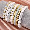10Pcs 10 Styles Round Natural Dyed Malaysia Jade & White Jade BJEW-SW001578-9