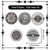 5Pcs 5 Style Vintage Flower Alloy Sweater Shawl Clips Brooches Set AJEW-GF0007-23-2
