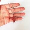 Synthetic Goldstone Cross Pendant Necklace FS-WGC9DE4-06-1